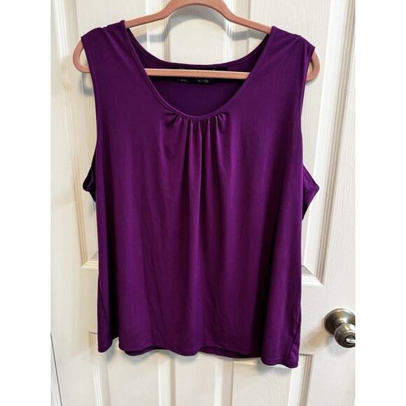 Susan Graver Style XL Scoop Neck Tank Fuchsia Preowned. - Picture 1 of 9